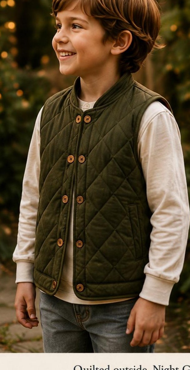 The Reversible Quilted Vest — embroidery detail