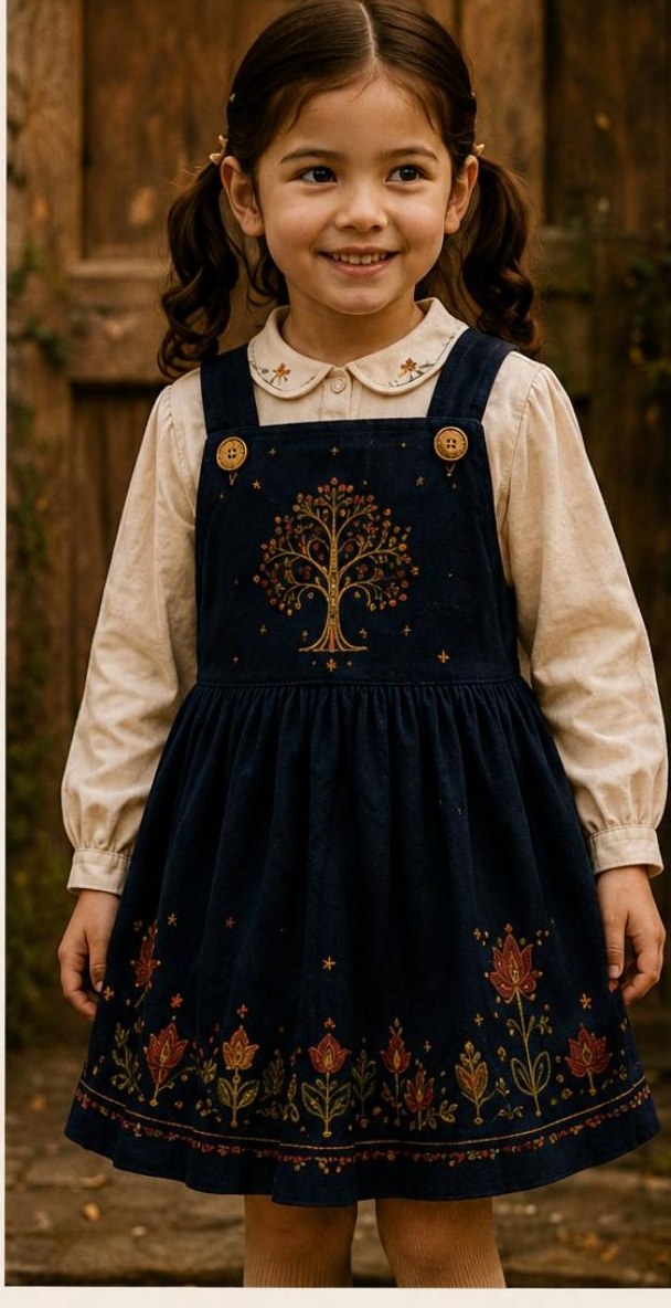 Look 15: The Tree-of-Life Pinafore — UinTales StoryWear